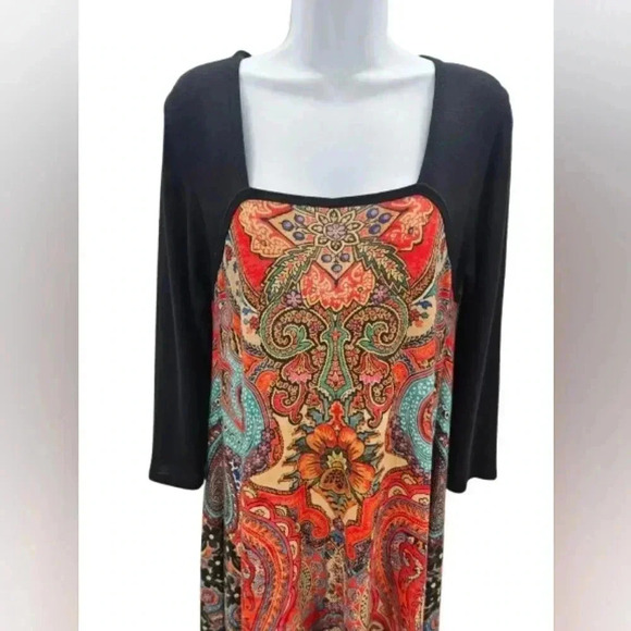 Bohemian Multicolor Maxi Dress Made In USA - Picture 2 of 9